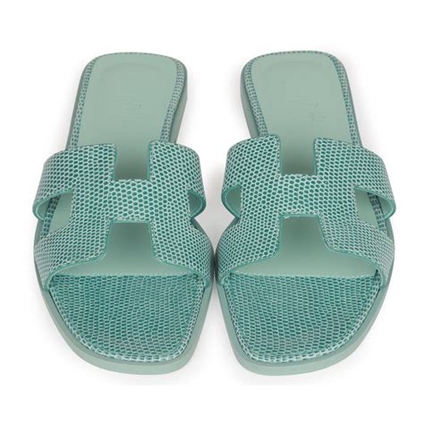 hermes vert embrun|HERMES Epsom Oran Sandals 37.5 Vert Embrun .